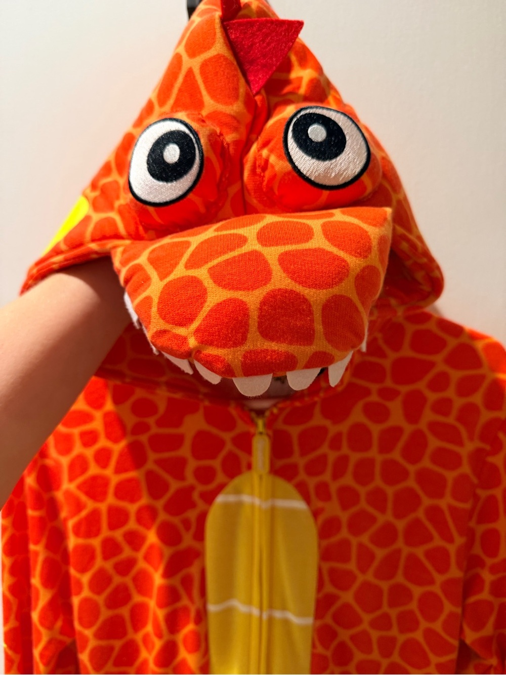 Tipsy Elves Orange Dinosaur Hooded Costume Onesie